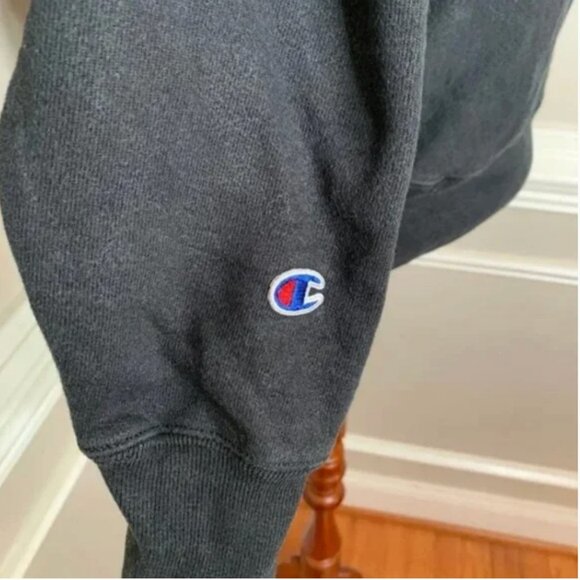 Champion S149 Reverse Weave Crewneck Black Unisex Sweatshirt Size Medium - Picture 4 of 5